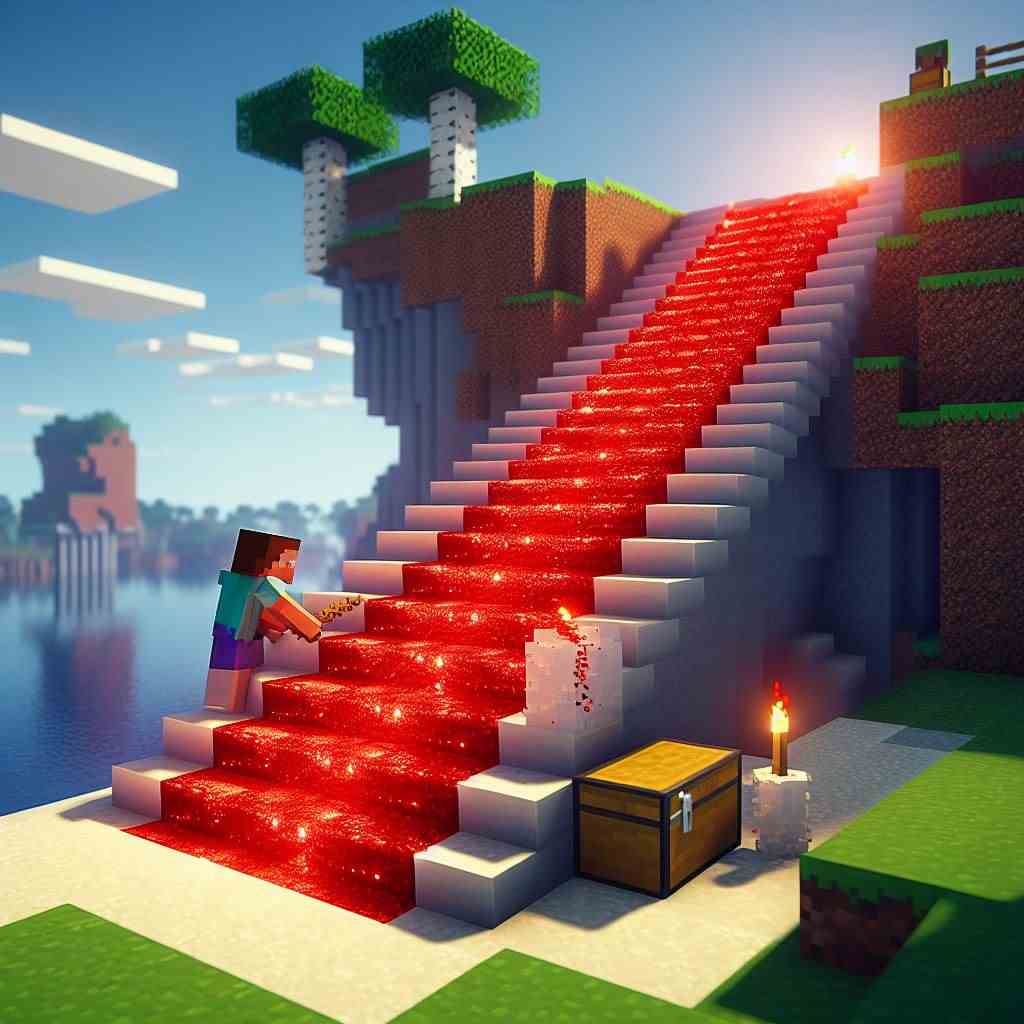 Minecraft 階段にレッドストーンダストを設置する方法